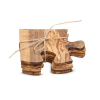 Olive Wood Coaster Puzzle 4-Pcs Set. view 1