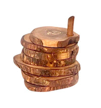 Olive Wood Coaster Set with Holder -7 Pcs view 1