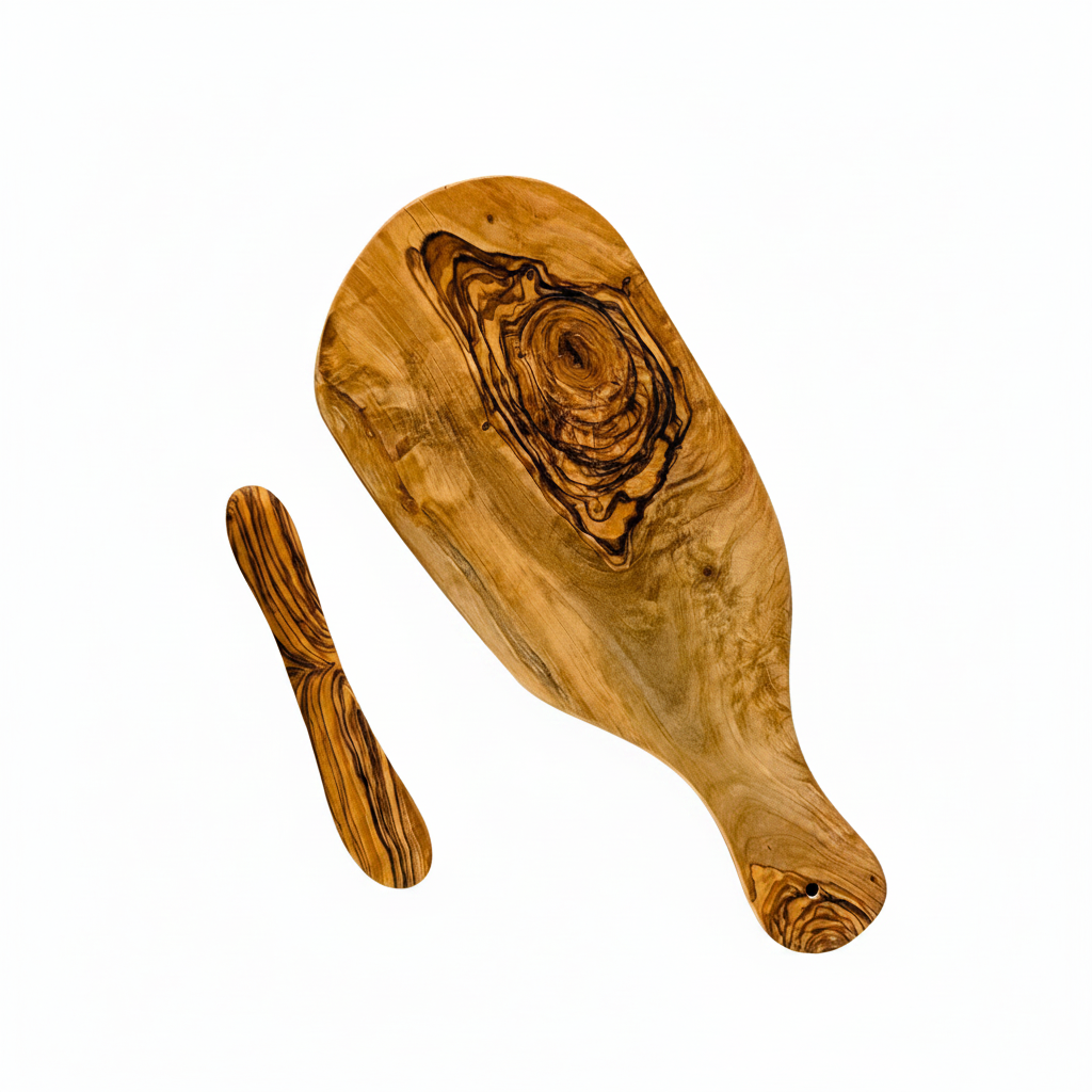 Olive Wood Bread & Butter Set